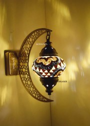 Mozaik Aplik Lamba Hilal Dekoratif Duvar Otantik Aplik Yarım Ay